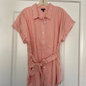 NWT Talbots Wrap Front Striped Button Down
